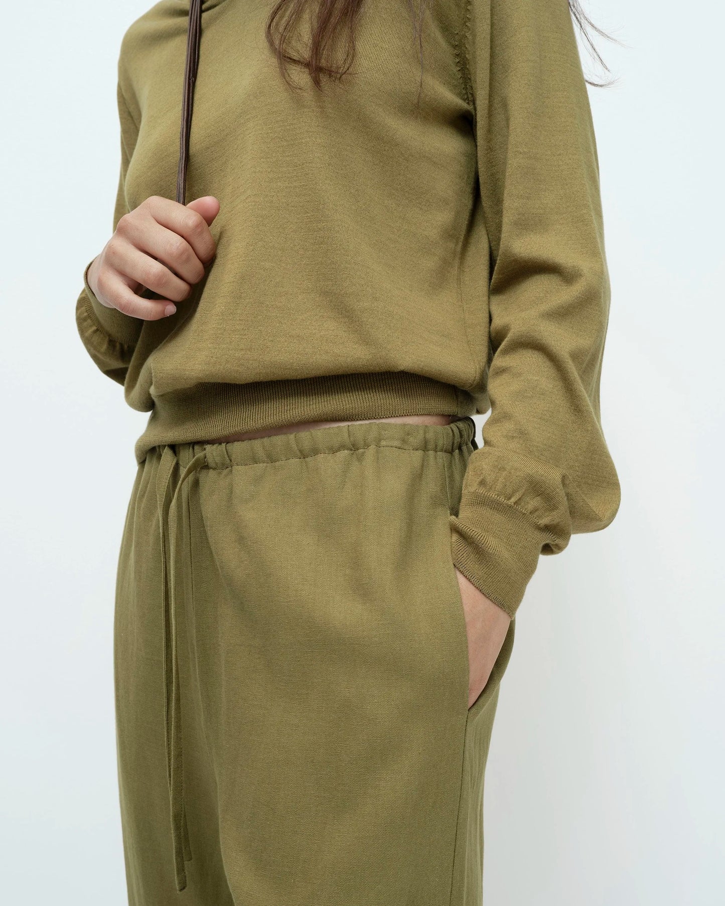 Linen Blend Cropped Pants
