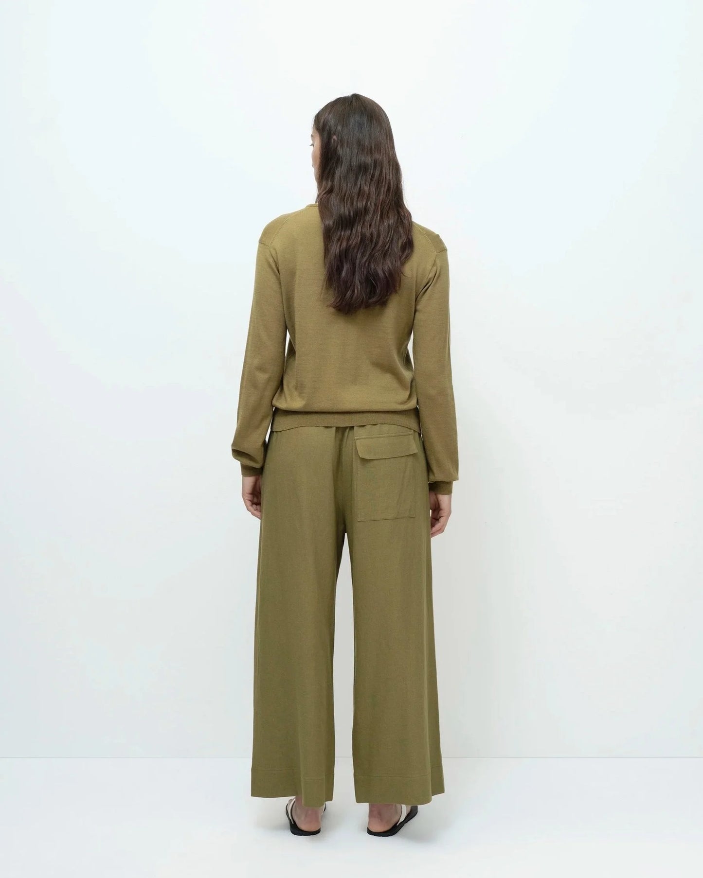 Linen Blend Cropped Pants