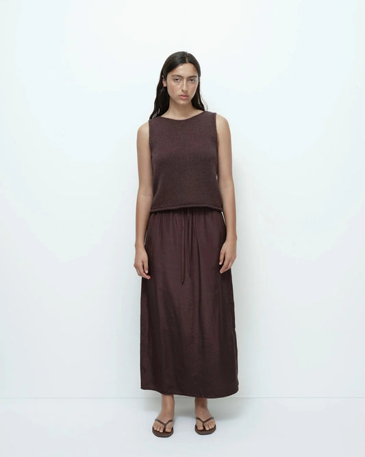 Boat Neck Tank - Dark Brown