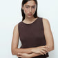 Boat Neck Tank - Dark Brown
