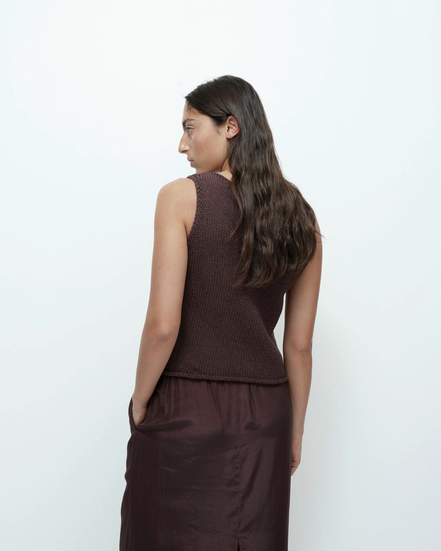Boat Neck Tank - Dark Brown