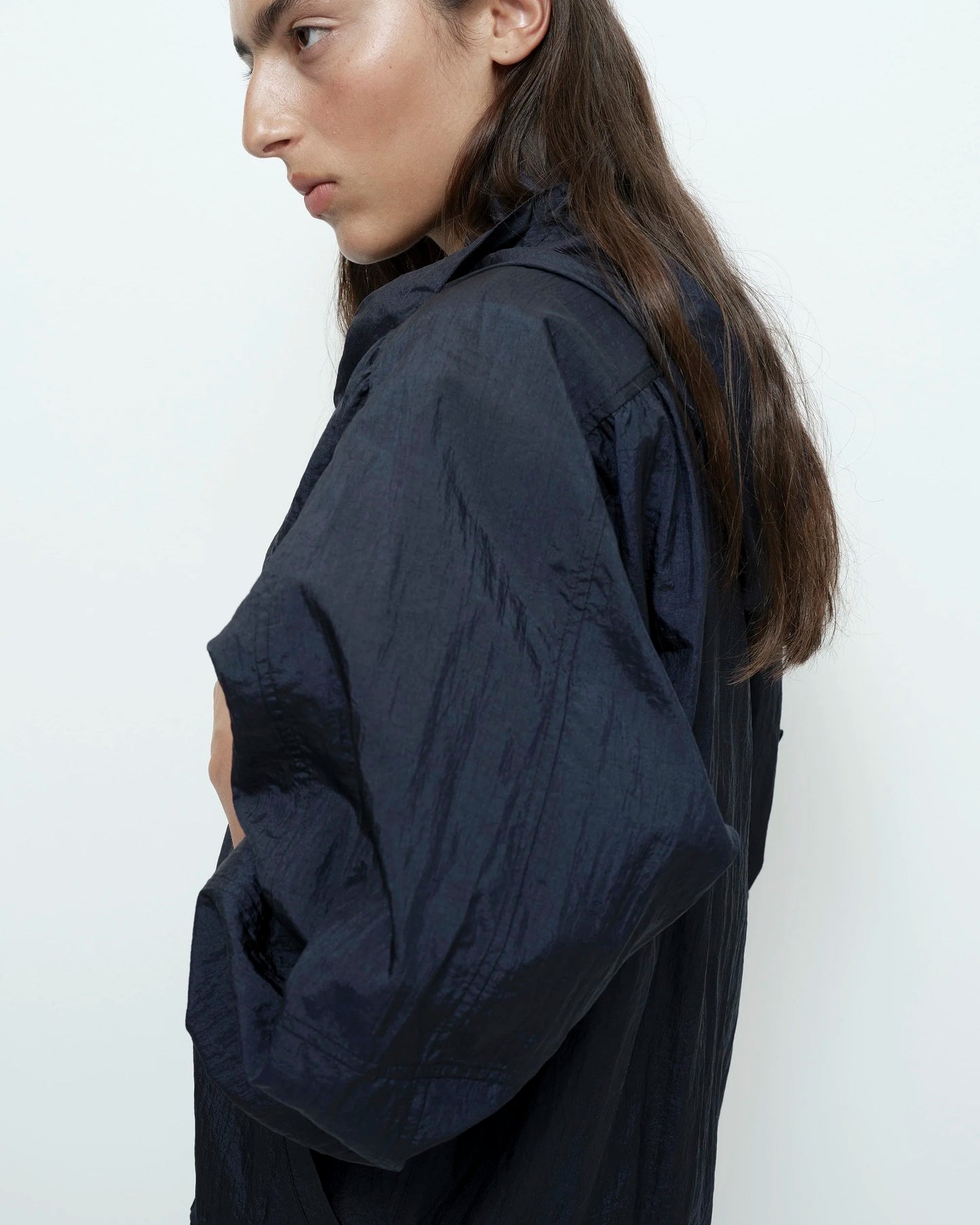 Shirred Anorak - Navy