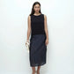 Crinkle Midi Skirt - Navy