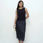Crinkle Midi Skirt - Navy