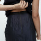 Crinkle Midi Skirt - Navy