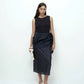 Crinkle Midi Skirt - Navy