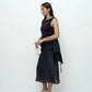 Crinkle Midi Skirt - Navy