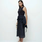 Crinkle Midi Skirt - Navy