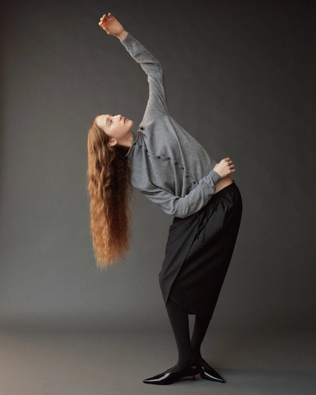 Mock Neck Cardigan - Gray