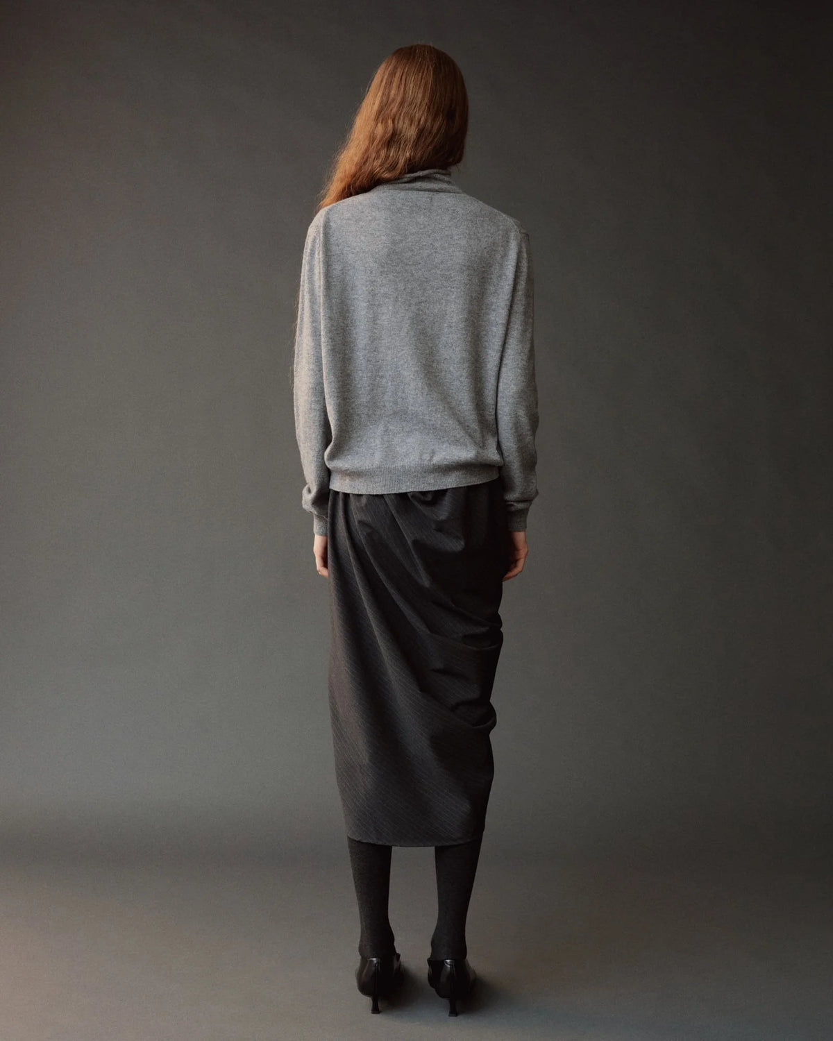 Mock Neck Cardigan - Gray