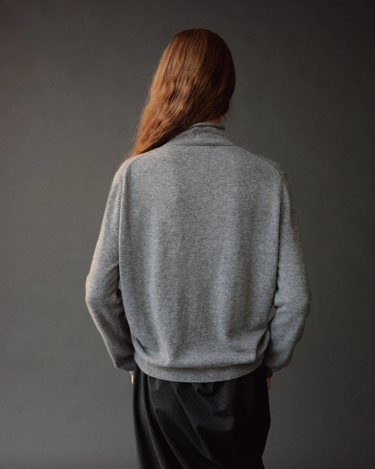 Mock Neck Cardigan - Gray