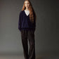 Wool Blend Drawstring Pants - Black