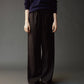 Wool Blend Drawstring Pants - Black