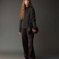 Wool Blend Drawstring Pants - Black