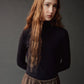 Roll Neck Jersey Top - Black