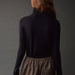 Roll Neck Jersey Top - Black