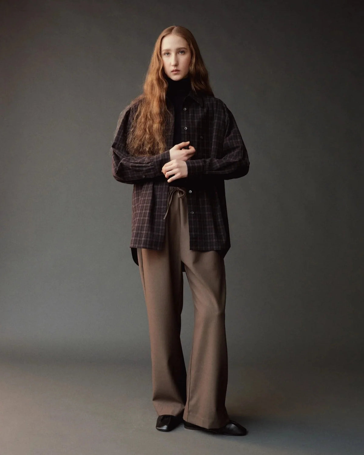 Oversized Plaid Shirt - Black Plaid