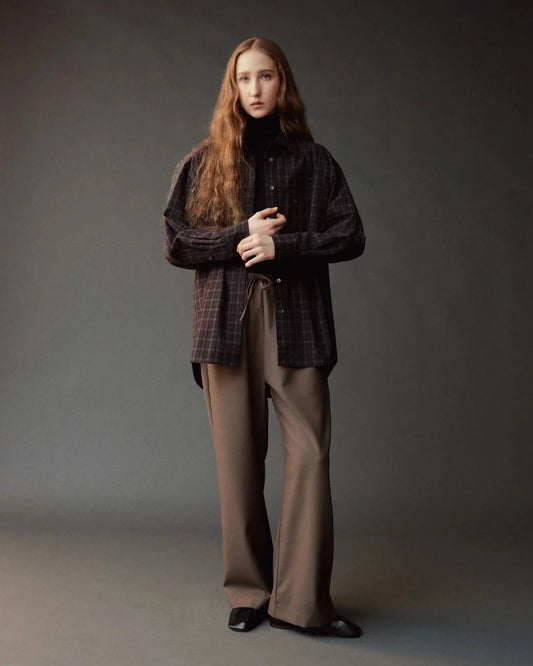 Oversized Plaid Shirt - Black Plaid