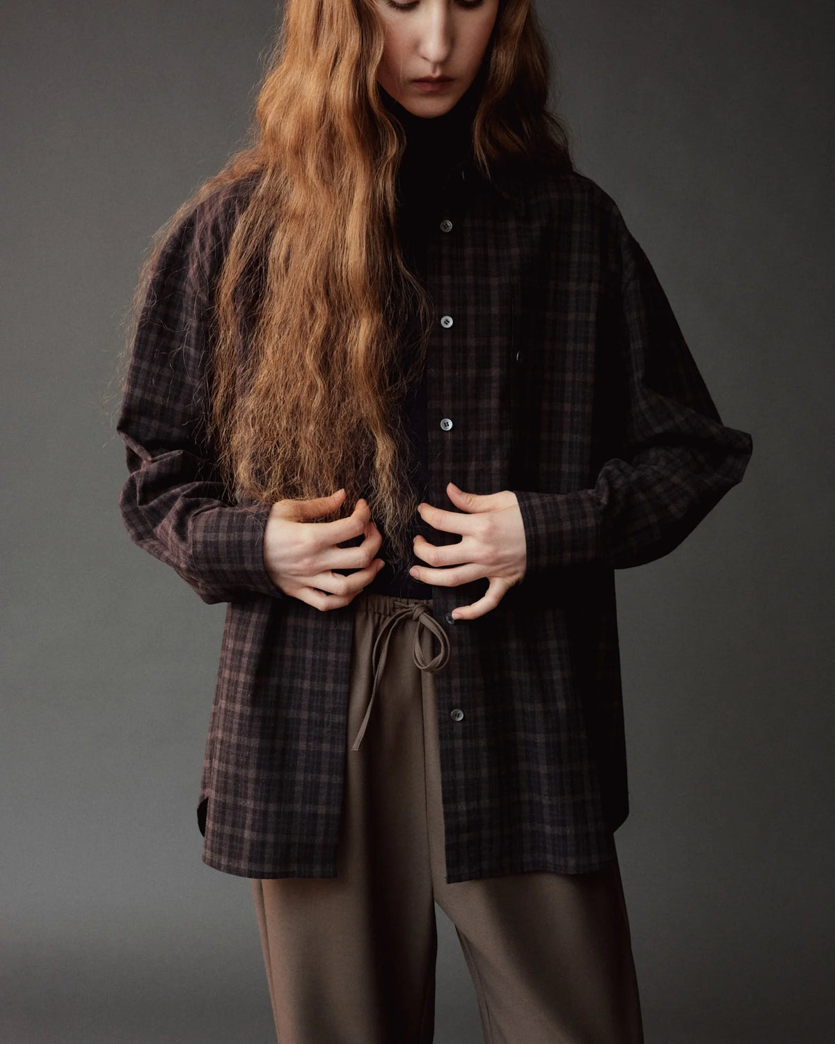 Oversized Plaid Shirt - Black Plaid