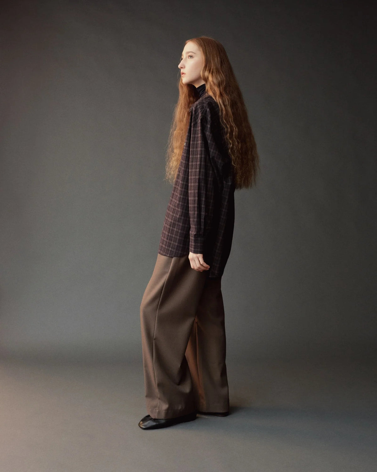 Oversized Plaid Shirt - Black Plaid