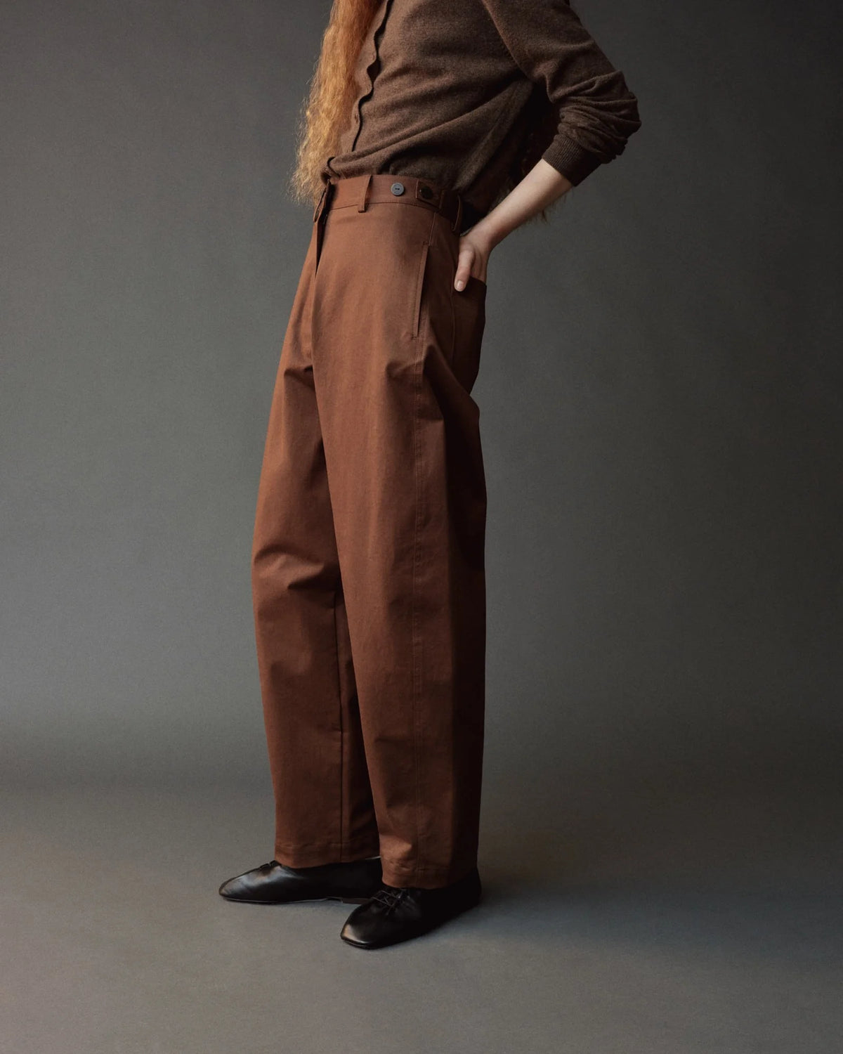 Cotton Barrel Leg Pant