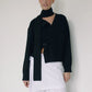 The Asymmetric Cashmere Knit - Black