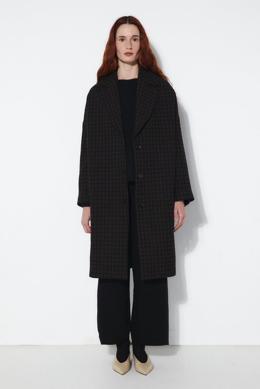 Hyat Coat - Brown Checkered