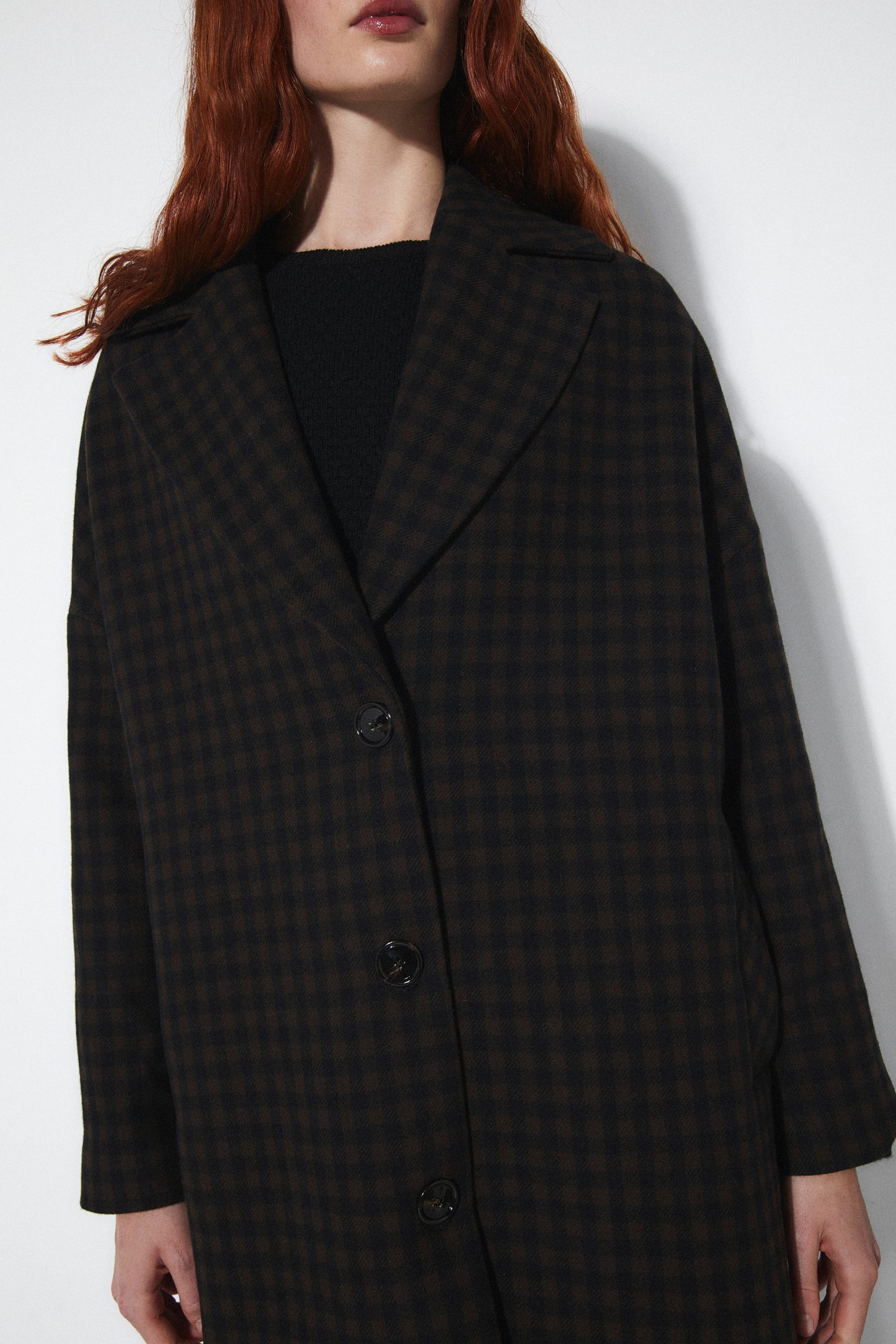 Hyat Coat - Brown Checkered