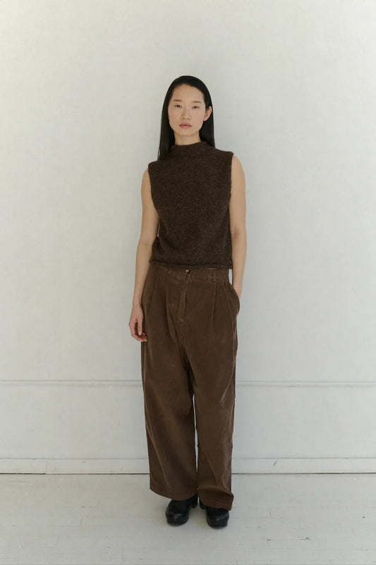Roll Vest Alpaca - Mud