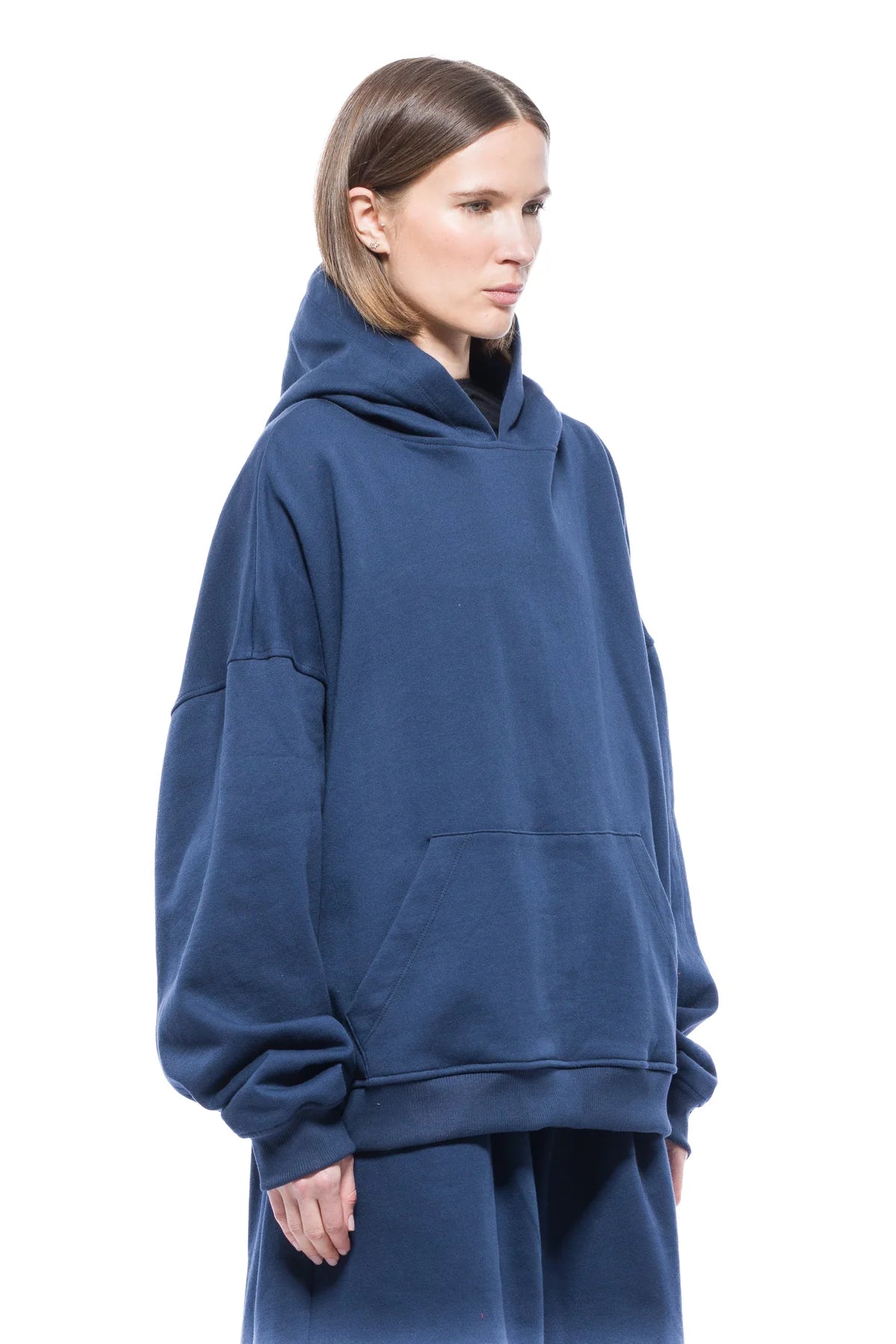 Oversize Wide Hoodie - Navy