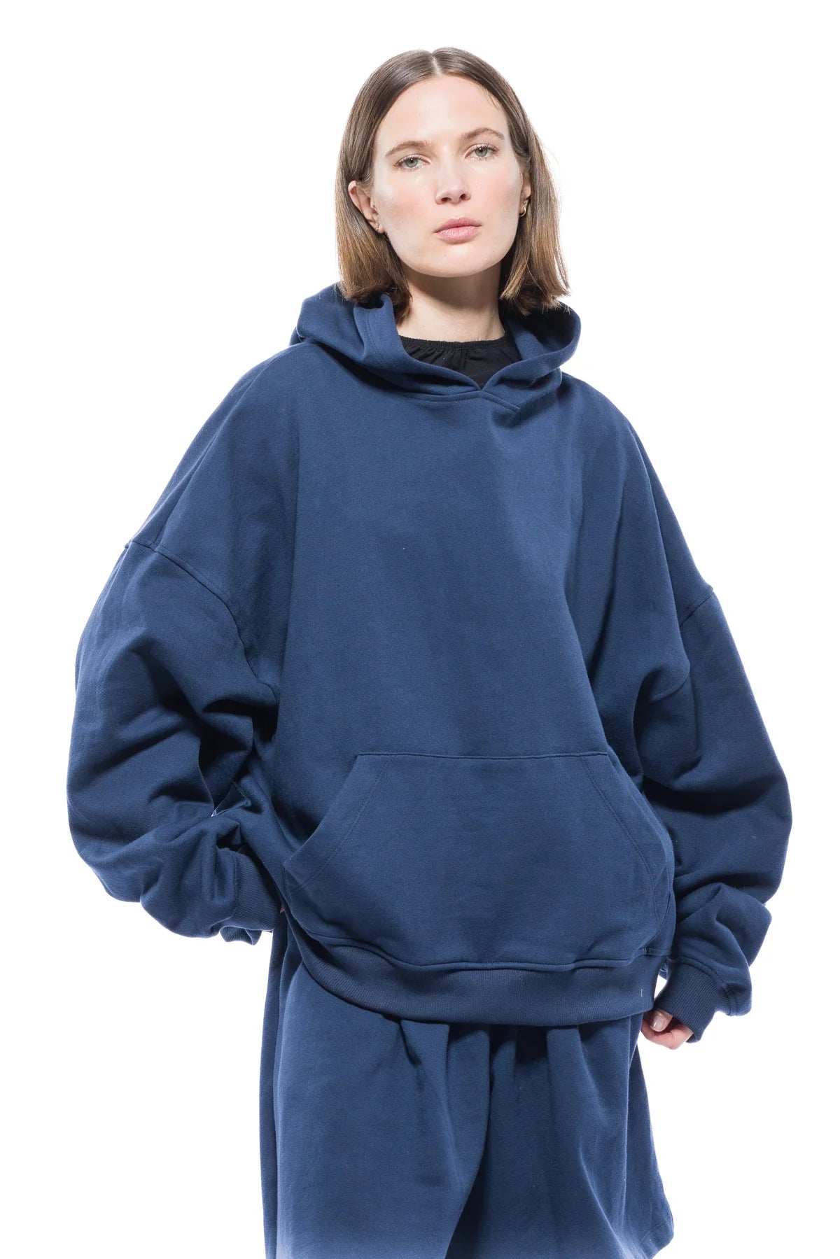 Oversize Wide Hoodie - Navy