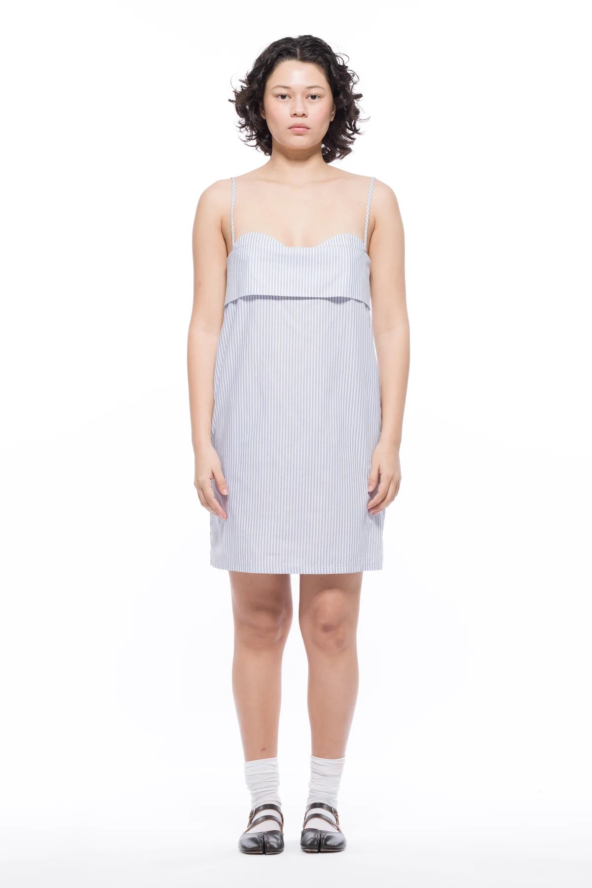 Verona Dress Short - Blue and White Stripe