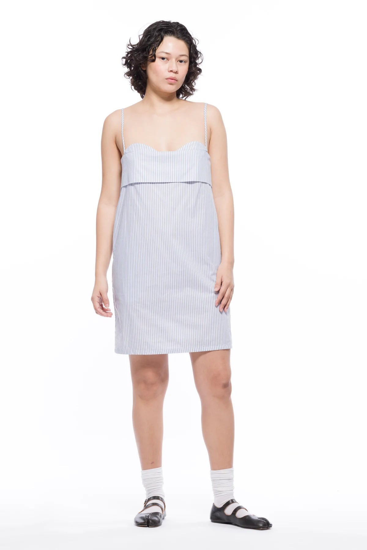 Verona Dress Short - Blue and White Stripe