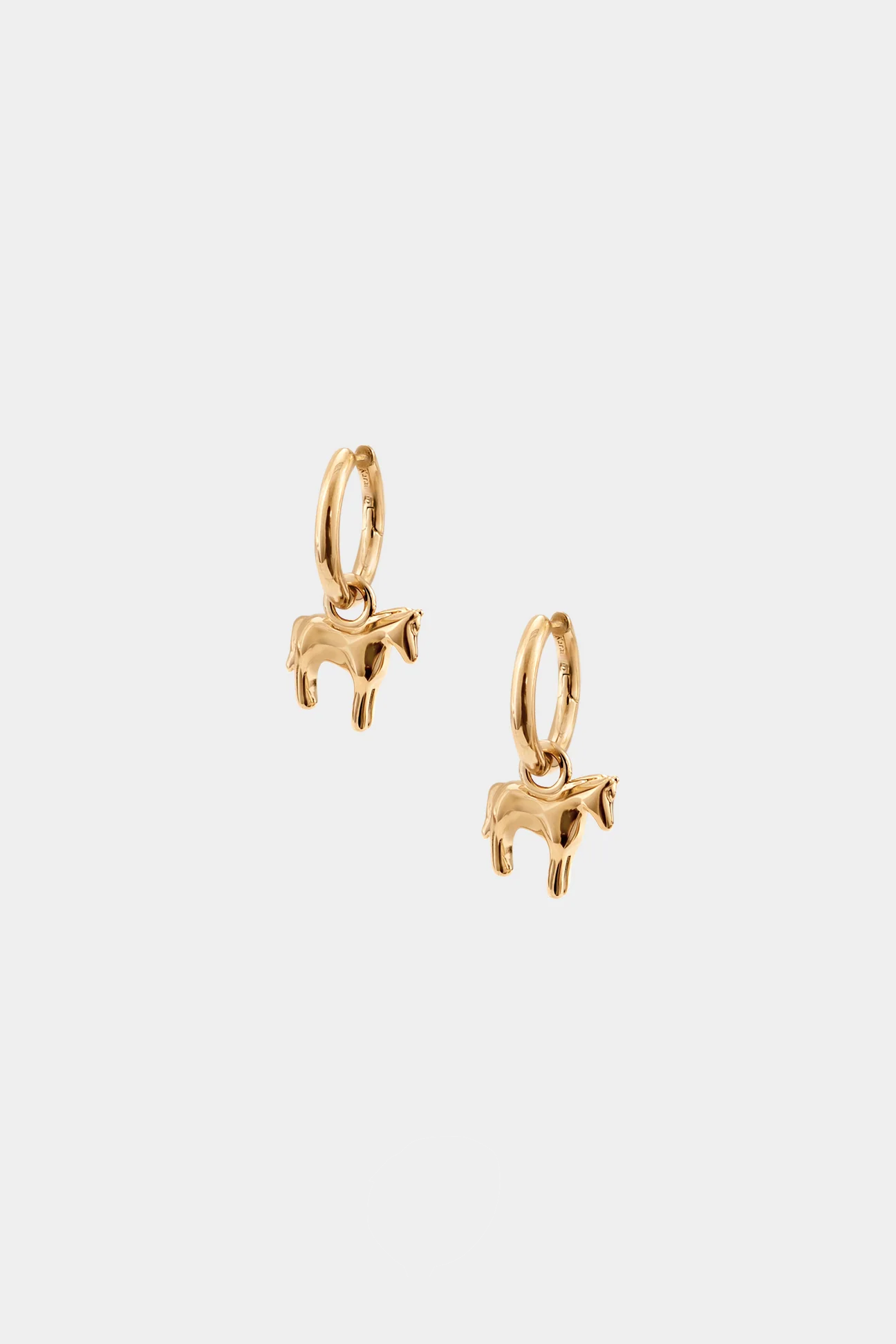Lunar Horse Hoops - 14k gold plated brass