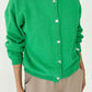COTTON LEILA CARDIGAN - SPRING GREEN