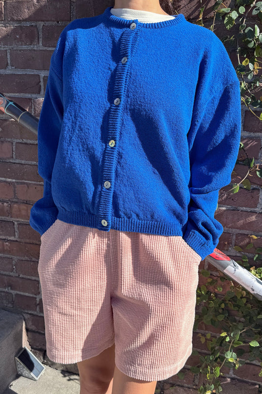 COTTON LEILA CARDIGAN - COBALT