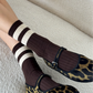 Her Varsity Socks - Espresso