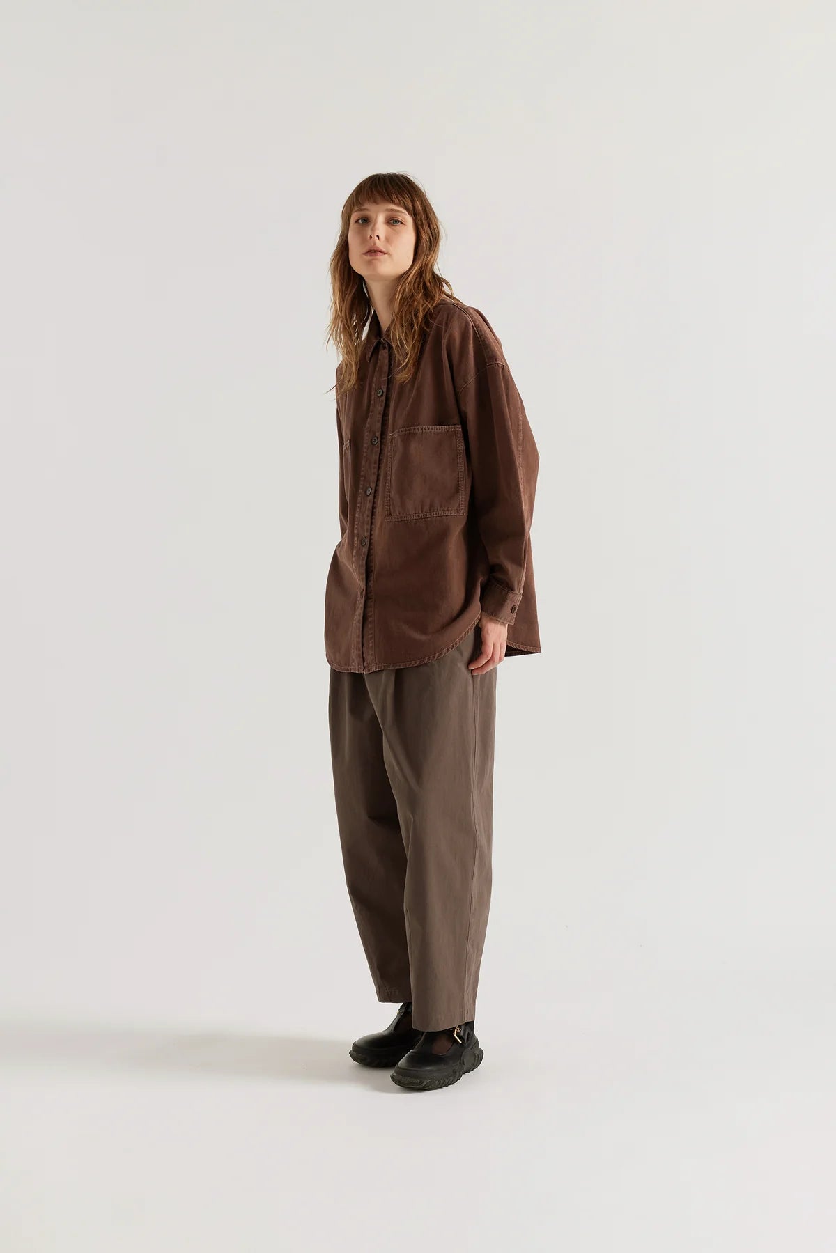Iris Denim Shirt - Brown Fade