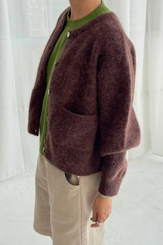 Amélie Alpaca Cardigan - Chocolate