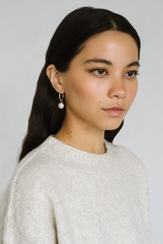 Anna Hoops + Wrinkle Pearl Charms