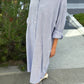 Artist Long Shirt - Blue Pinstripe