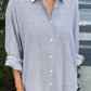 Artist Long Shirt - Blue Pinstripe