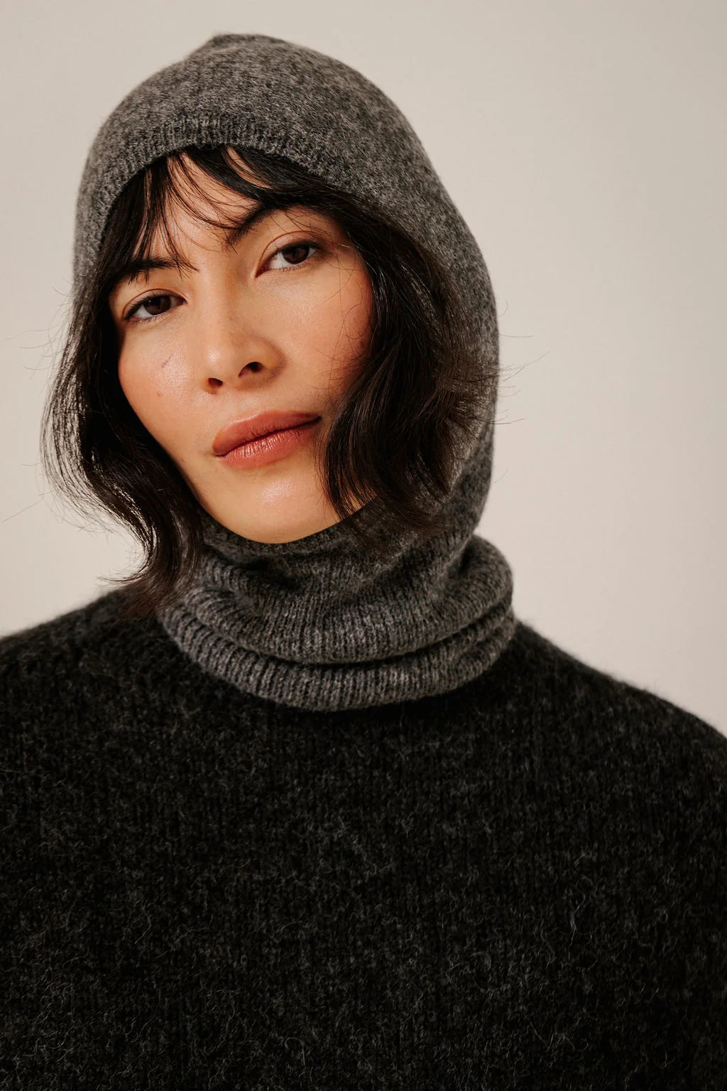 Baby Alpaca Balaclava - Charcoal