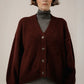 Oversized Alpaca Cardigan - Deep Maroon