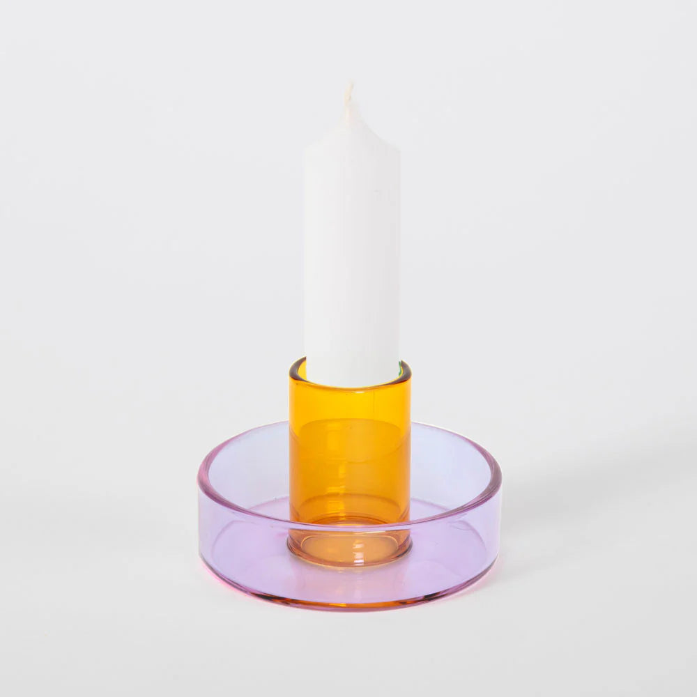 Duo Tone Glass Candle Holder