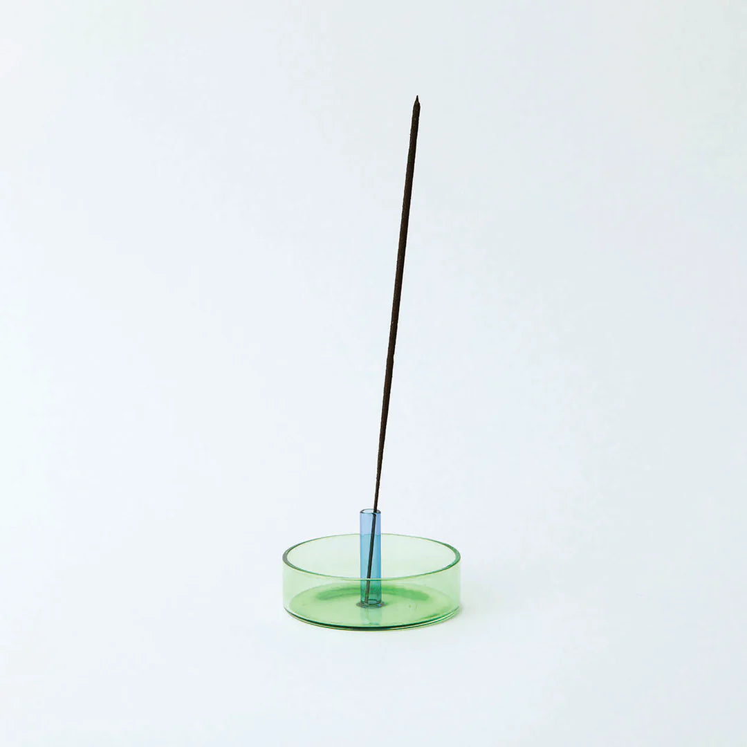 その他 GLASS INCENSE HOLDER Duo Tone Glass Incense Holder