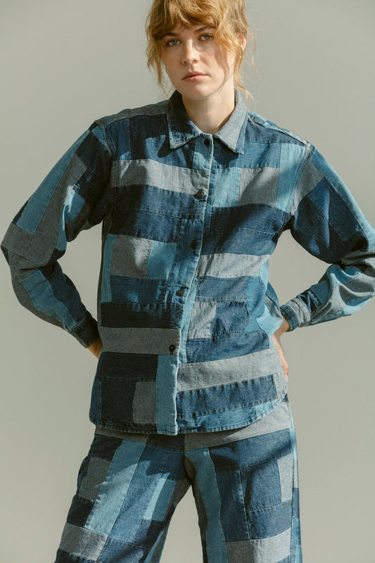 Big Shirt - Log Cabin Patchwork