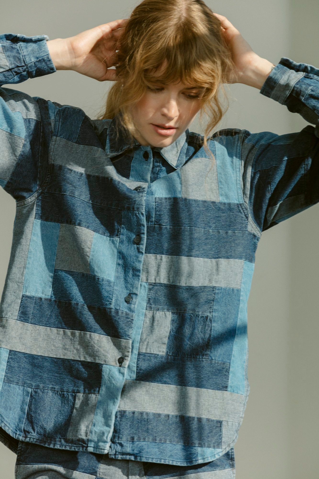 Big Shirt - Log Cabin Patchwork