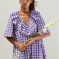 Ruffle Dress - Purple Gingham