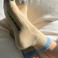 Colour Block Girlfriend Socks - Yellow Blue